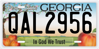 GA license plate QAL2956