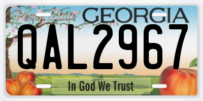 GA license plate QAL2967