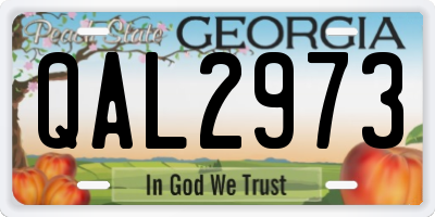 GA license plate QAL2973