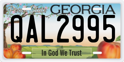GA license plate QAL2995