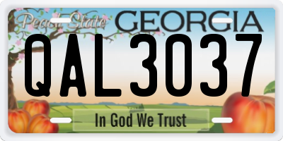 GA license plate QAL3037
