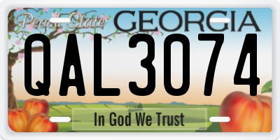GA license plate QAL3074