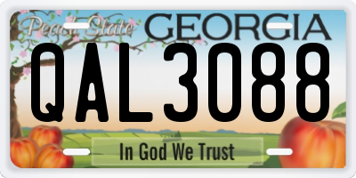 GA license plate QAL3088
