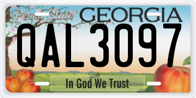 GA license plate QAL3097