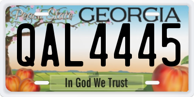 GA license plate QAL4445