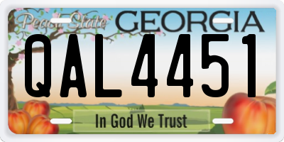 GA license plate QAL4451