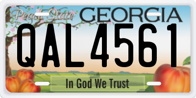 GA license plate QAL4561