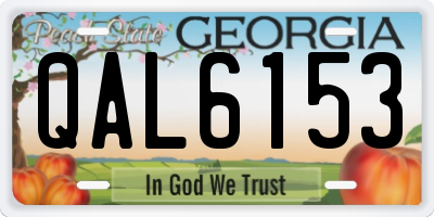 GA license plate QAL6153