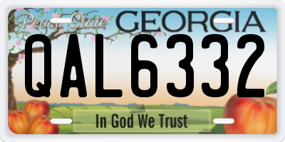 GA license plate QAL6332