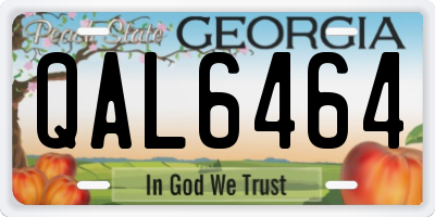 GA license plate QAL6464