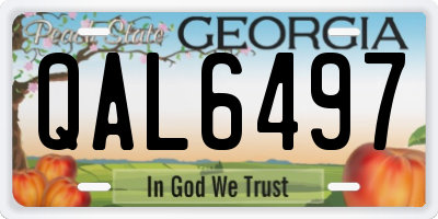 GA license plate QAL6497