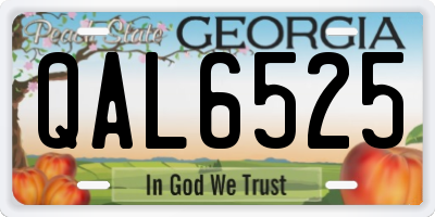 GA license plate QAL6525