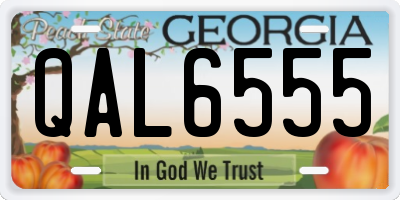 GA license plate QAL6555
