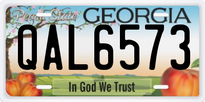 GA license plate QAL6573
