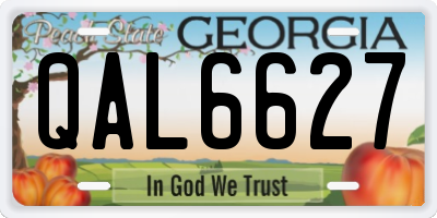GA license plate QAL6627