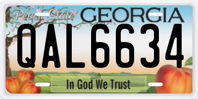 GA license plate QAL6634
