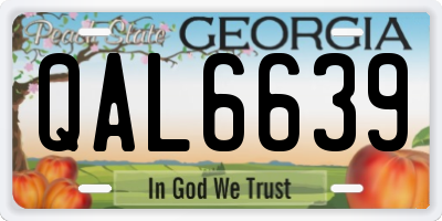 GA license plate QAL6639