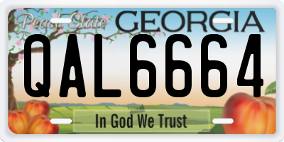 GA license plate QAL6664