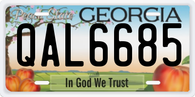 GA license plate QAL6685