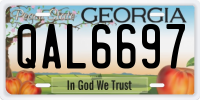 GA license plate QAL6697