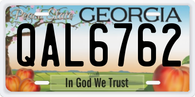 GA license plate QAL6762