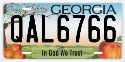 GA license plate QAL6766
