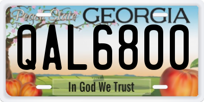 GA license plate QAL6800