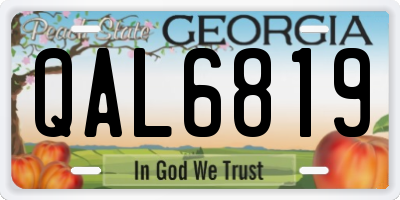 GA license plate QAL6819