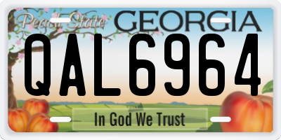 GA license plate QAL6964