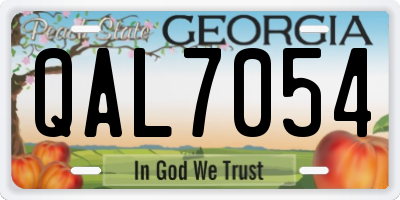 GA license plate QAL7054