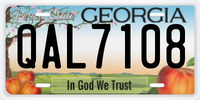 GA license plate QAL7108
