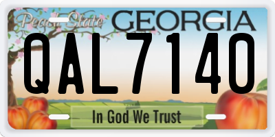 GA license plate QAL7140