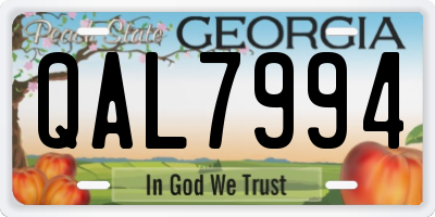 GA license plate QAL7994