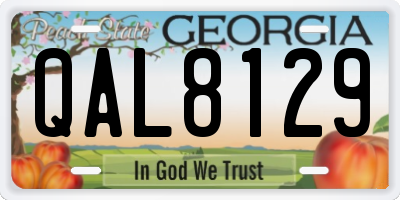 GA license plate QAL8129