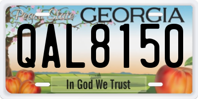 GA license plate QAL8150