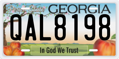 GA license plate QAL8198