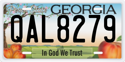 GA license plate QAL8279