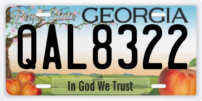 GA license plate QAL8322