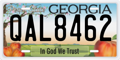 GA license plate QAL8462