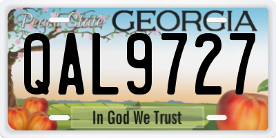 GA license plate QAL9727