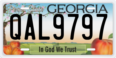GA license plate QAL9797