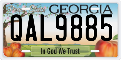 GA license plate QAL9885