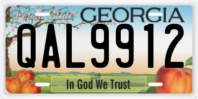 GA license plate QAL9912