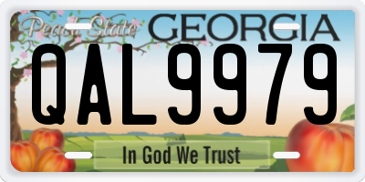 GA license plate QAL9979