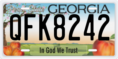 GA license plate QFK8242