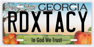 GA license plate RDXTACY
