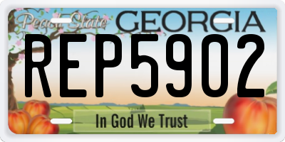GA license plate REP5902