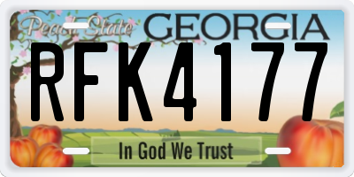 GA license plate RFK4177