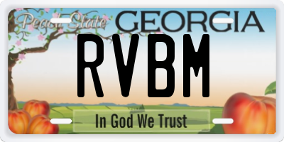 GA license plate RVBM