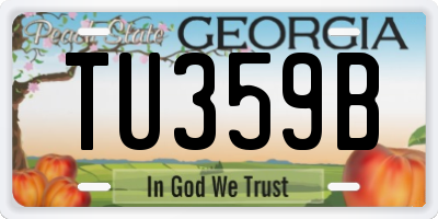 GA license plate TU359B